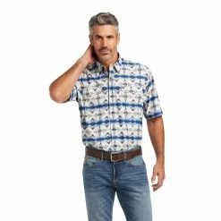 Guadalajara Western Wear Men Ariat Ventek Twilight Blue Serape Classic Short Sleeve Shirt 11 Guadalajara Western Wear Men Ariat Ventek Twilight Blue Serape Classic Short Sleeve Shirt