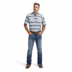 Guadalajara Western Wear Men Ariat Ventek Twilight Blue Serape Classic Short Sleeve Shirt 13 Guadalajara Western Wear Men Ariat Ventek Twilight Blue Serape Classic Short Sleeve Shirt