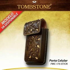 Guadalajara Western Wear Tombstone Leather Tooled Floral Cell Phone Case Accessories