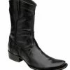 Men Cuadra Black Dubai Toe Leather Ankle Boot