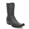 Men Cuadra Black Dubai Toe Leather Ankle Boot