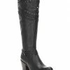 Cuadra Black Bovine Leather Tall Boot Women
