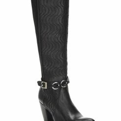 Women Cuadra Black Bovine Leather Tall Boot