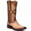 Guadalajara Western Wear Bota Cuadra De Avestruz - Flame Orix Men