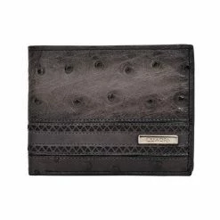 Guadalajara Western Wear Accessories Cuadra Flame Gray Full Quill Ostrich Leather Wallet
