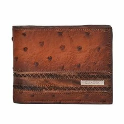 Guadalajara Western Wear Cuadra Flame Honey Full Quill Ostrich Leather Wallet