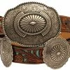Guadalajara Western Wear Ariat 1 1/4" Pierced Inlay Concho Belt 1 Guadalajara Western Wear Ariat 1 1/4" Pierced Inlay Concho Belt
