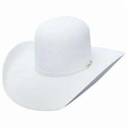 Guadalajara Western Wear Cuernos Chuecos 6X Open Crown White Felt Hat Men