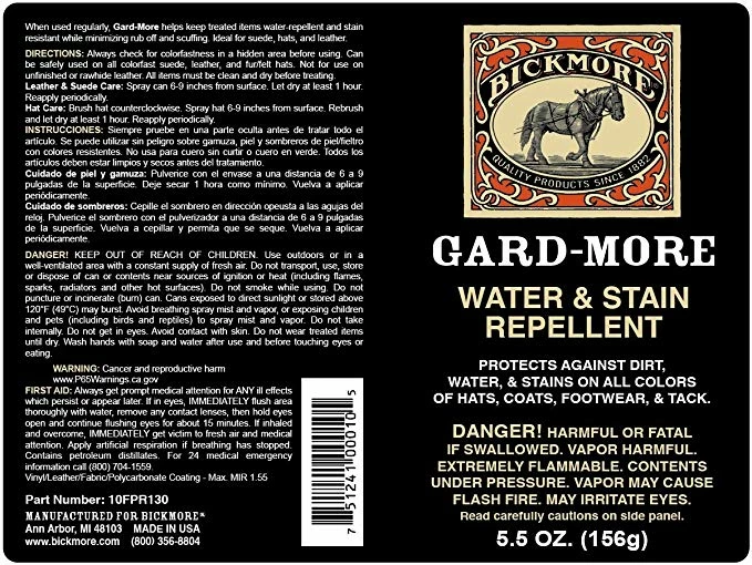 Guadalajara Western Wear Bickmore Gard-More Water & Stain Repellent 5.5oz Boot & Hat Care 4 Guadalajara Western Wear Bickmore Gard-More Water & Stain Repellent 5.5oz Boot & Hat Care