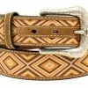 Guadalajara Western Wear Ariat Western Belt Womens Diamond 1 1/2" Single Keeper Brown