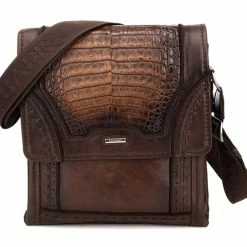 Guadalajara Western Wear Accessories Cuadra Porto Maple Caiman Belly Messenger Bag
