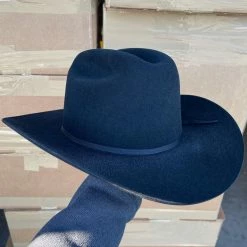 Stetson 6x Spartan Black Cowboy Felt Hat Sinaloa (Copa Chica Falda/Brim 3.5