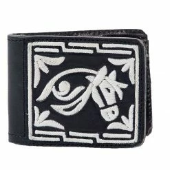 Guadalajara Western Wear White Diamond Piteada Leather Wallet - Negro Accessories