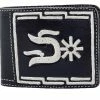 Guadalajara Western Wear White Diamond Piteada Leather Wallet - Negro