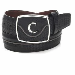 Guadalajara Western Wear Cuadra Black Modern Leather Belt