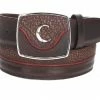Guadalajara Western Wear Cuadra Brown Modern Leather Belt Men