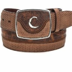 Guadalajara Western Wear Men Cuadra Sand Modern Leather Belt