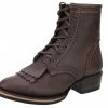 Guadalajara Western Wear White Diamond Round Toe Lace Up Men's Boots - Brown