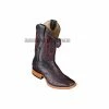 Guadalajara Western Wear Los Altos Black Cherry Ostrich Belly Wide Square Toe Cowboy Boots