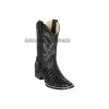 Guadalajara Western Wear Men Los Altos Black Caiman Tail Wide Square Toe Cowboy Boots