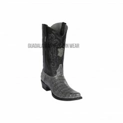 Guadalajara Western Wear Los Altos Gray Caiman Belly Snip Toe Cowboy Boots