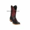 Guadalajara Western Wear Los Altos Faded Gray Caiman Belly & Deer Wide Square Toe Cowboy Boots Men