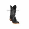 Guadalajara Western Wear Los Altos Black Ostrich Leg & Deer Wide Square Toe Cowboy Boots Men 1 Guadalajara Western Wear Los Altos Black Ostrich Leg & Deer Wide Square Toe Cowboy Boots Men