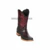 Guadalajara Western Wear Los Altos Black Cherry Ostrich Leg & Deer Wide Square Toe Cowboy Boots Men 2 Guadalajara Western Wear Los Altos Black Cherry Ostrich Leg & Deer Wide Square Toe Cowboy Boots Men