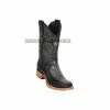 Guadalajara Western Wear Los Altos Faded Gray Ostrich Leg & Deer Wide Square Toe Cowboy Boots Men