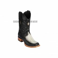 Guadalajara Western Wear Men Los Altos Natural Python & Deer Wide Square Toe Cowboy Boots