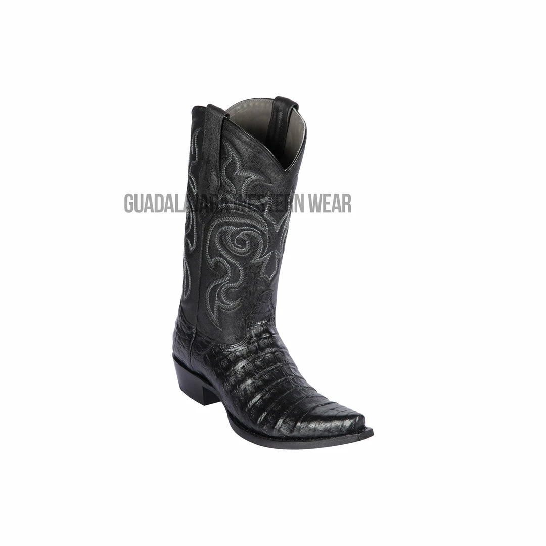 Guadalajara Western Wear Los Altos Black Caiman Belly Snip Toe Cowboy Boots Men 3 Guadalajara Western Wear Los Altos Black Caiman Belly Snip Toe Cowboy Boots Men