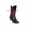 Guadalajara Western Wear Los Altos Black Cherry Teju & Deer Wide Square Toe Cowboy Boots Men 1 Guadalajara Western Wear Los Altos Black Cherry Teju & Deer Wide Square Toe Cowboy Boots Men