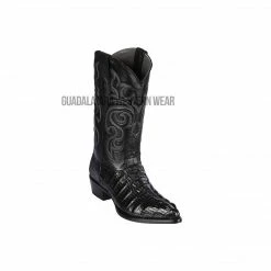 Guadalajara Western Wear Los Altos Black Caiman Tail J Toe Cowboy Boots