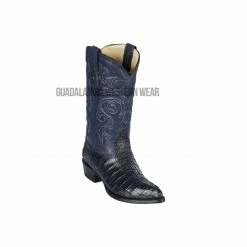 Guadalajara Western Wear Los Altos Navy Blue Caiman Tail J Toe Cowboy Boots