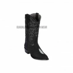 Guadalajara Western Wear Men Los Altos Black Stingray Single Stone J Toe Cowboy Boots