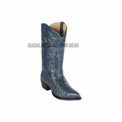 Guadalajara Western Wear Men Los Altos Blue Jean Ostrich J Toe Cowboy Boots