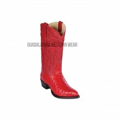 Guadalajara Western Wear Men Los Altos Red Ostrich J Toe Cowboy Boots
