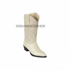 Guadalajara Western Wear Los Altos Winter White Ostrich J Toe Cowboy Boots Men