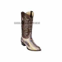 Guadalajara Western Wear Los Altos Natural Ostrich Leg J Toe Cowboy Boots