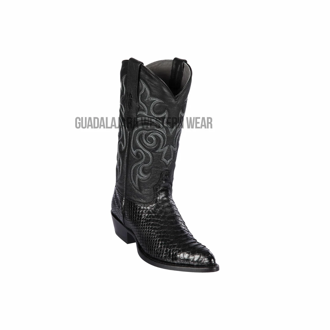 Guadalajara Western Wear Men Los Altos Black Python J Toe Cowboy Boots 3 Guadalajara Western Wear Men Los Altos Black Python J Toe Cowboy Boots