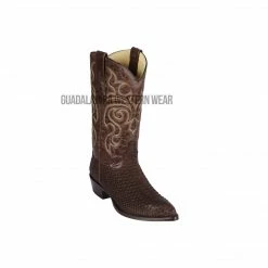 Guadalajara Western Wear Men Los Altos Brown Suede Finish Python J Toe Cowboy Boots