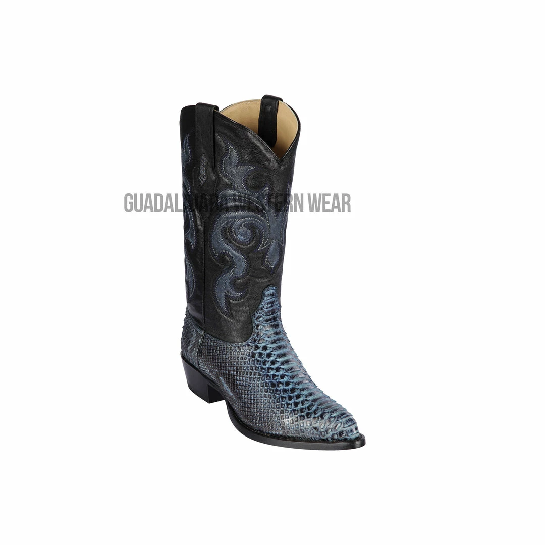 Guadalajara Western Wear Los Altos Rustic Blue Python J Toe Cowboy Boots Men 3 Guadalajara Western Wear Los Altos Rustic Blue Python J Toe Cowboy Boots Men