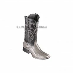 Guadalajara Western Wear Los Altos Gray Ostrich Leg Wide Square Toe Cowboy Boots