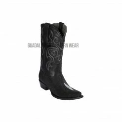 Guadalajara Western Wear Men Los Altos Black Stingray Single Stone Snip Toe Cowboy Boots