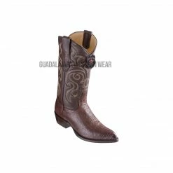 Guadalajara Western Wear Men Los Altos Brown Ostrich Belly J Toe Cowboy Boots