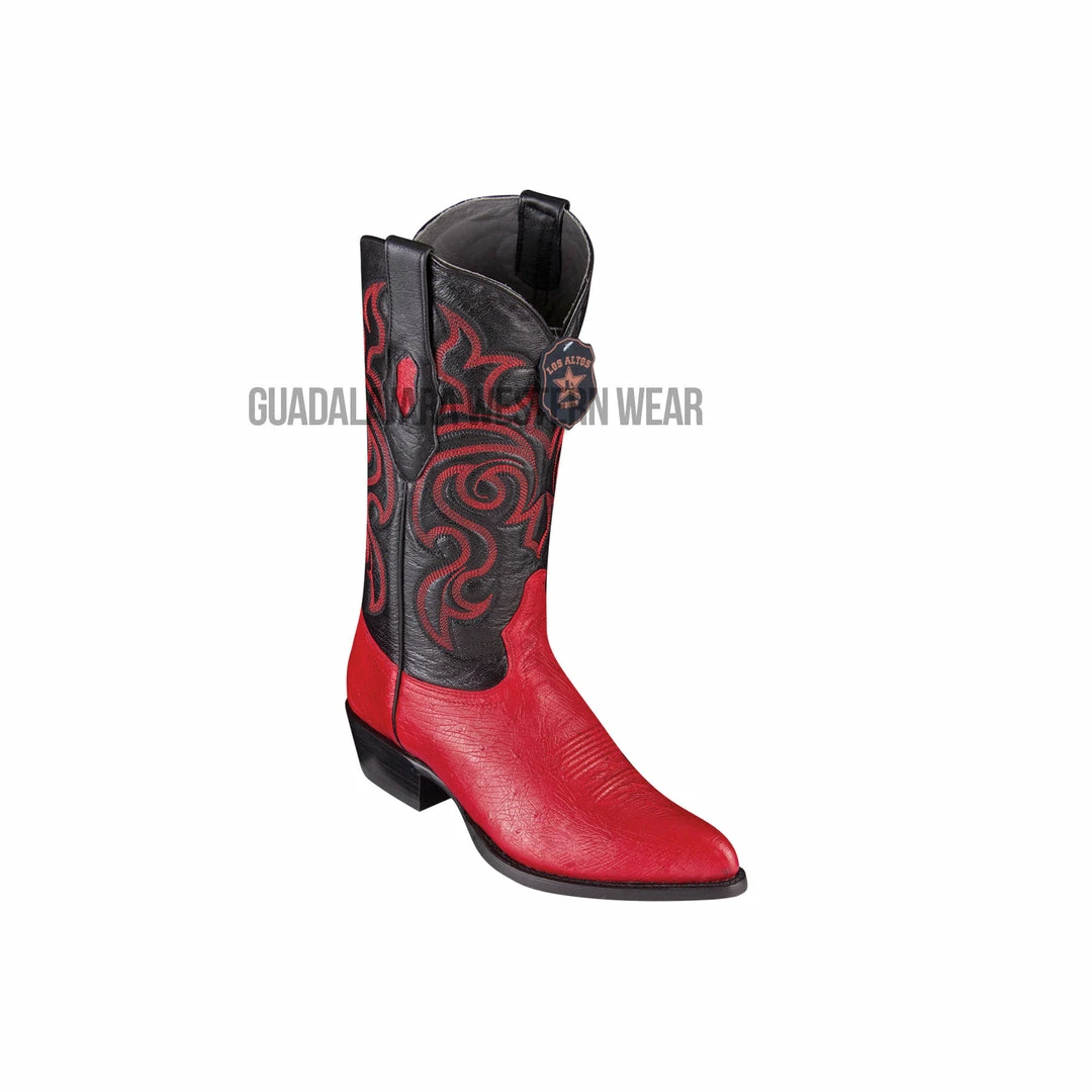 Guadalajara Western Wear Los Altos Red Ostrich Belly J Toe Cowboy Boots 3 Guadalajara Western Wear Los Altos Red Ostrich Belly J Toe Cowboy Boots