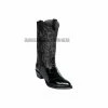 Guadalajara Western Wear Los Altos Black Eel J Toe Cowboy Boots Men