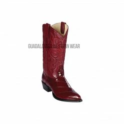 Guadalajara Western Wear Men Los Altos Burgundy Eel J Toe Cowboy Boots