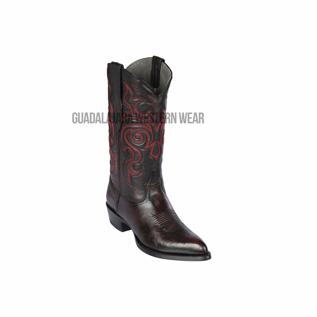 Guadalajara Western Wear Men Los Altos Black Cherry Goat J Toe Cowboy Boots 3 Guadalajara Western Wear Men Los Altos Black Cherry Goat J Toe Cowboy Boots