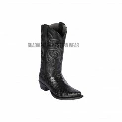 Guadalajara Western Wear Men Los Altos Black Ostrich Snip Toe Cowboy Boots